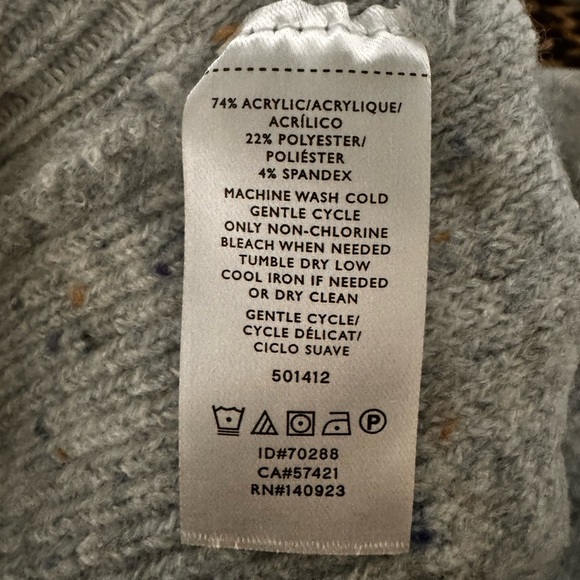 LOFT - NWT - Cardigan, Gray Multi Sweater; Size L - Picture 5 of 5